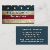 American Flag Rustikale Vintage Business Cards Visitenkarte (Vorne/Hinten)