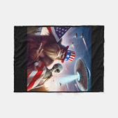 American Flag Sasquatch mit Alien Ufo Bigfoot 4. Fleecedecke (Vorderseite (Horizontal))