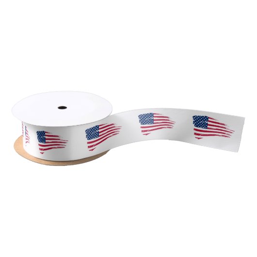 American Flag Satin Ribbon Satinband (Spule)