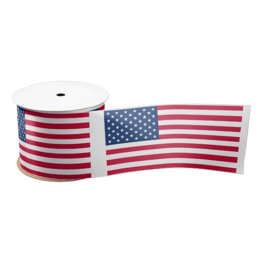 American Flag Satin Ribbon USA Patriotic Satinband (Spule)