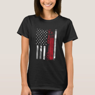 American Flag Semi Truck 18 Wheeler US Trucker Dri T-Shirt