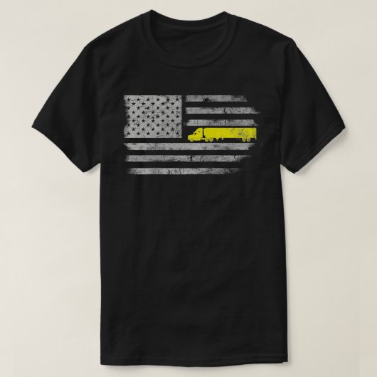 American Flag Semi Truck US Trucker Fahrer Mens Fa T-Shirt (Design vorne)