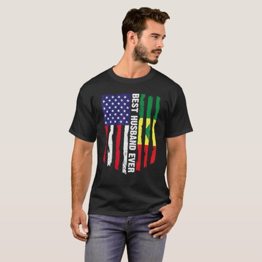 American Flag & Senegal Flag Beste Husband je Fahn T-Shirt (Vorne ganz)