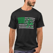 American Flag Shamrock Clovers St Patricks Day Men T-Shirt (Vorderseite)