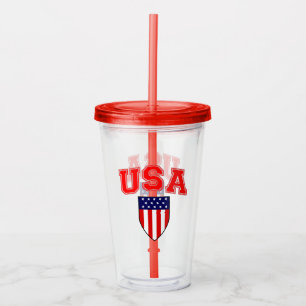 American Flag Shield Patriotic U.S.A Acryltrinkbecher