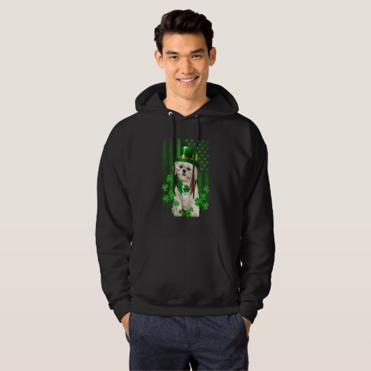 American Flag Shih Tzu Dog Hat Irish St Patricks D Hoodie (Vorne ganz)