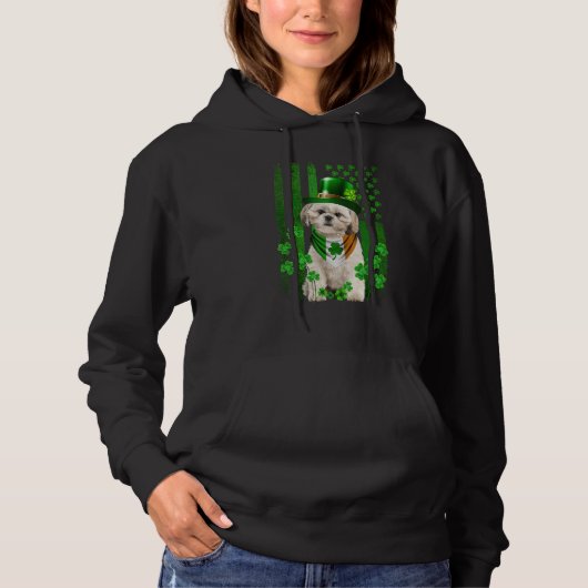 American Flag Shih Tzu Dog Hat Irish St Patricks D Hoodie (Vorderseite)