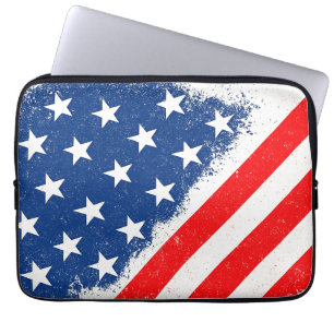 American Flag Shirt USA Patriotic Star Streifen Laptopschutzhülle
