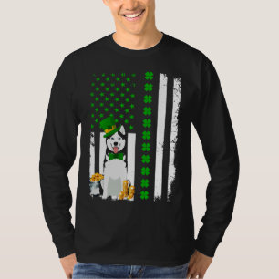 American Flag Siberian Husky Dog Funny St Patricks T-Shirt