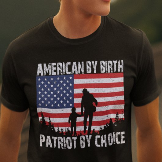 American Flag Silhouette Patriot Quote T - Shirt