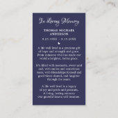 American Flag Simple Funerty Memorial Prayer Card Telefonnummerkarte (Rückseite)