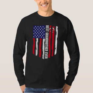 American Flag & Singapur Flag Beste Großmutter Ev T-Shirt
