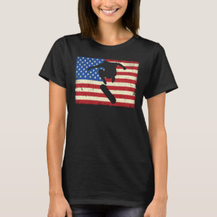 American Flag Skate Skateboard Skateboard Patri T-Shirt