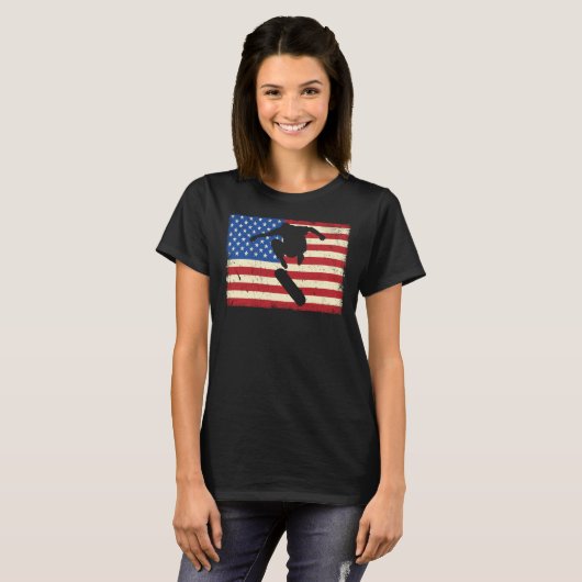 American Flag Skate Skateboard Skateboard Patri T-Shirt (Vorne ganz)