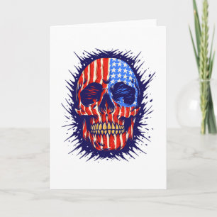 American Flag Skull Art - Gold Dental Gift Karte