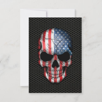 American Flag Skull on Steel Mesh Graphic