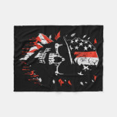 American Flag Skull Soldier Patriotic Military Gra Fleecedecke (Vorderseite (Horizontal))