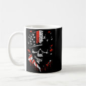 American Flag Skull Soldier Patriotic Military Gra Kaffeetasse (Links)