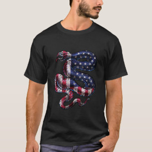 American Flag Snake Reptile Animal USA Pat T-Shirt