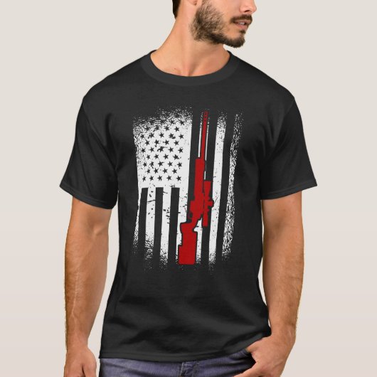 American Flag Sniper Rifle 2nd Amendment Sniper T-Shirt (Vorderseite)