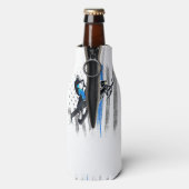 American Flag Snowmobile Shirt Men Snowmobile Ridi Flaschenkühler (Flasche Rückseite)