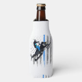 American Flag Snowmobile Shirt Men Snowmobile Ridi Flaschenkühler (Flaschenvorderseite)