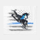 American Flag Snowmobile Shirt Men Snowmobile Ridi Fleecedecke (Vorderseite (Horizontal))