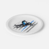 American Flag Snowmobile Shirt Men Snowmobile Ridi Pappteller (Schrägansicht)