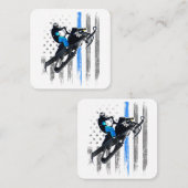 American Flag Snowmobile Shirt Men Snowmobile Ridi Quadratische Visitenkarte (Vorne/Hinten)