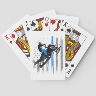 American Flag Snowmobile Shirt Men Snowmobile Ridi Spielkarten