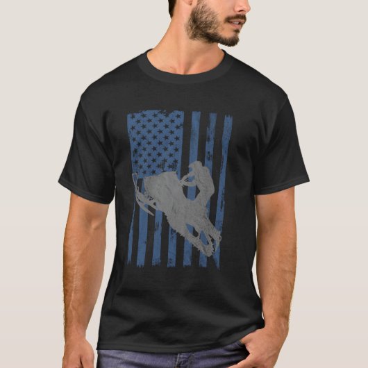 American Flag Snowmobile T-Shirt (Vorderseite)