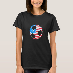 American Flag Soccer Ball Football Player Sports T-Shirt