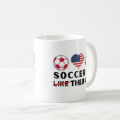 American Flag Soccer ist wie Therapie Kaffeetasse (VorderseiteRechts)