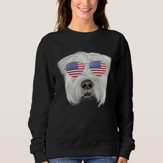 American Flag Soft Coated Wheaten Terrier Dog Amer Sweatshirt (Vorderseite)