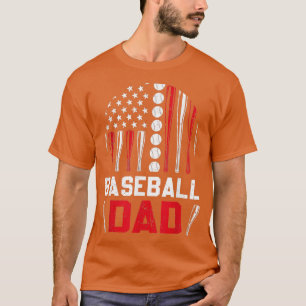 American Flag Softball Baseball Vater Gift Ball Fa T-Shirt