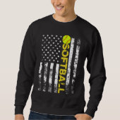 American Flag Softball Team Geschenk Sweatshirt (Vorderseite)