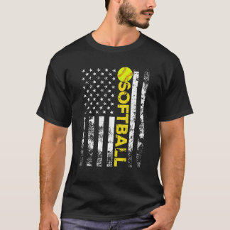 American Flag Softball Team Geschenk T-Shirt