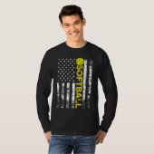 American Flag Softball Team Geschenk T-Shirt (Vorne ganz)