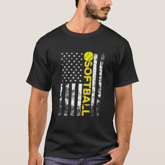 American Flag Softball Team - Geschenke T-Shirt (Vorderseite)