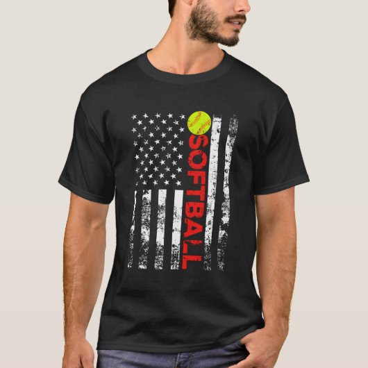 American Flag Softball Team T-Shirt (Vorderseite)