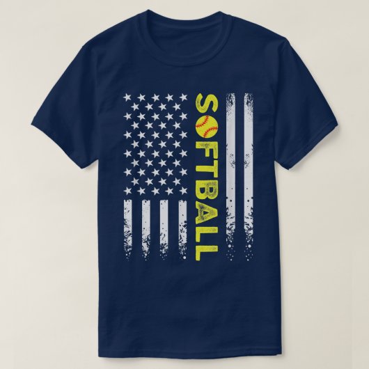 American Flag Softball Team T-Shirt (Design vorne)