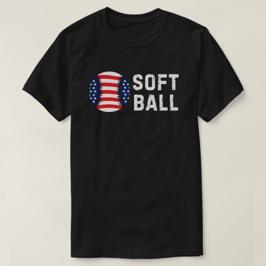 American Flag Softball Vater | Softball Daddy Blac T-Shirt (Design vorne)