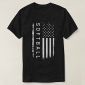 American Flag Softball Vater | Softball Daddy Blac T-Shirt (Design vorne)