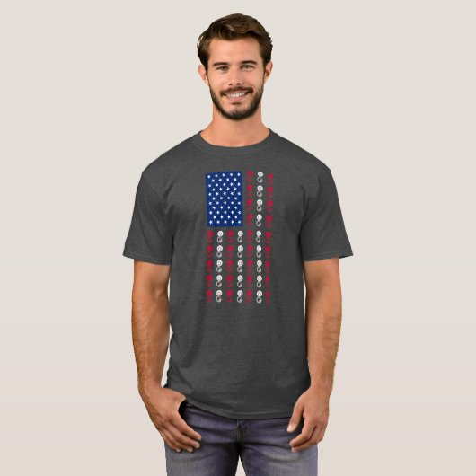 American Flag Sousaphone Player Funny 4. Juli T-Shirt (Vorne ganz)