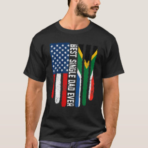 American Flag South Africa Flag Best Single Vater T-Shirt