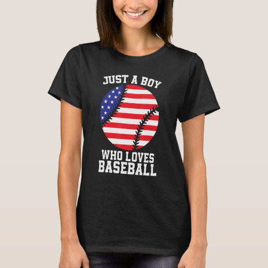 American Flag Sport Fan Baseball Lover Patriotic B T-Shirt (Vorderseite)