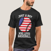 American Flag Sport Fan Baseball Lover Patriotic B T-Shirt (Vorderseite)
