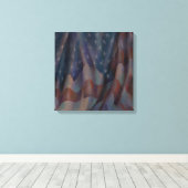 American Flag - Square Canvas Print Leinwanddruck (Insitu (Holzboden))