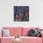 American Flag - Square Canvas Print Leinwanddruck (Insitu (Wohnzimmer))