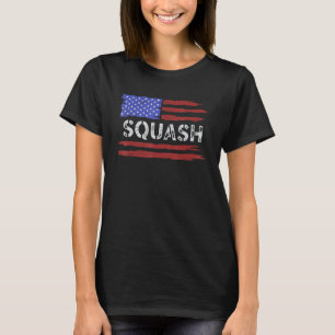American Flag Squash Play Serve Racket Player T-Shirt